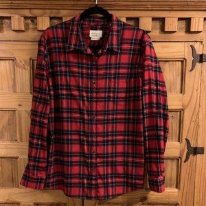 Weatherproof Vintage Comfort Stretch Sz XL Flannel Shirt  Red & Green Plaid